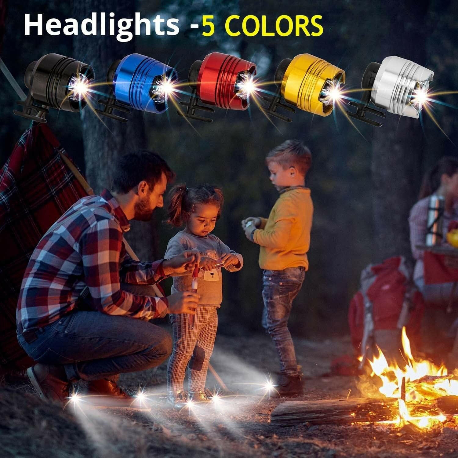 LED Headlights For Holes Shoes IPX5 Waterproof Shoes Light 3 Modes 72 Hours Glowing Small Lights For Dog Walking Camping Outdoor.
