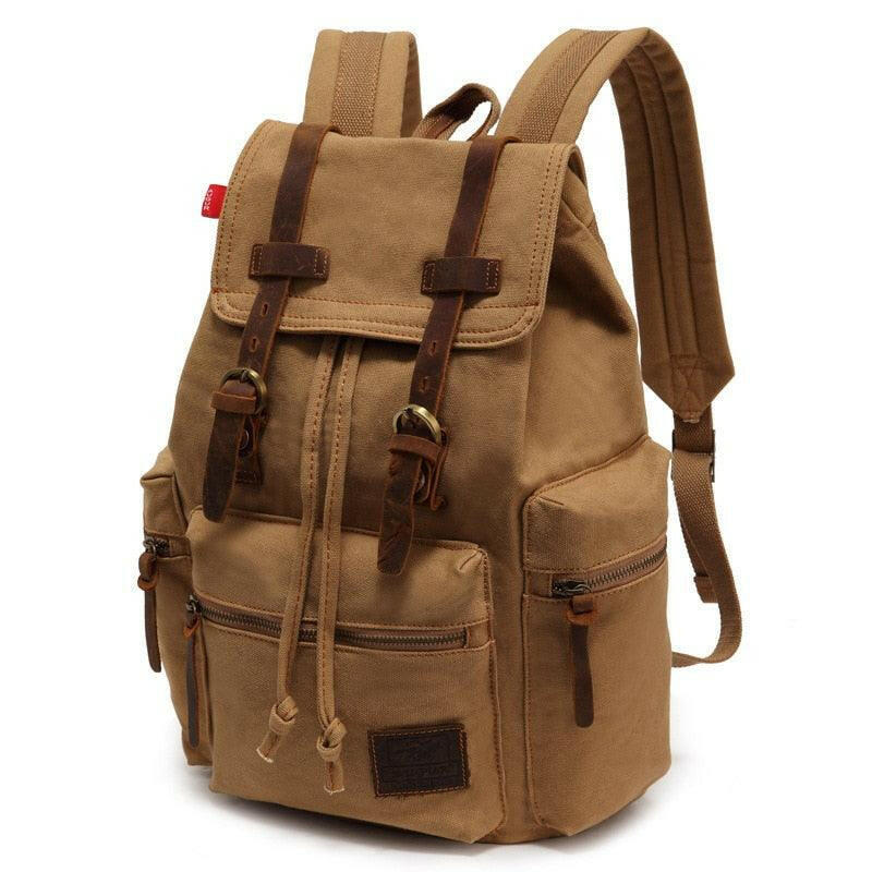 Scione Vintage Travel Backpacks Men Fashion Canvas School Laptop Drawstring Bagpack Large Capacity Retro Teenager Shoulder Bags.