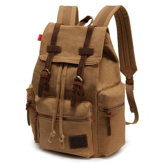 Scione Vintage Travel Backpacks Men Fashion Canvas School Laptop Drawstring Bagpack Large Capacity Retro Teenager Shoulder Bags.