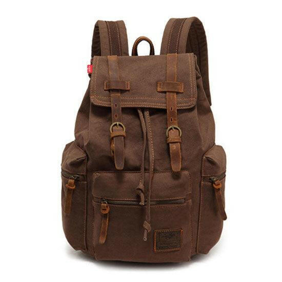 Scione Vintage Travel Backpacks Men Fashion Canvas School Laptop Drawstring Bagpack Large Capacity Retro Teenager Shoulder Bags.