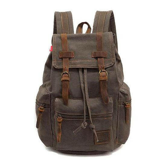 Scione Vintage Travel Backpacks Men Fashion Canvas School Laptop Drawstring Bagpack Large Capacity Retro Teenager Shoulder Bags.