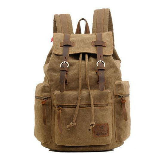 Scione Vintage Travel Backpacks Men Fashion Canvas School Laptop Drawstring Bagpack Large Capacity Retro Teenager Shoulder Bags.