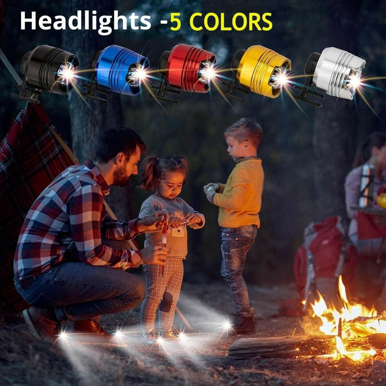 LED Headlights For Holes Shoes IPX5 Waterproof Shoes Light 3 Modes 72 Hours Glowing Small Lights For Dog Walking Camping Outdoor.