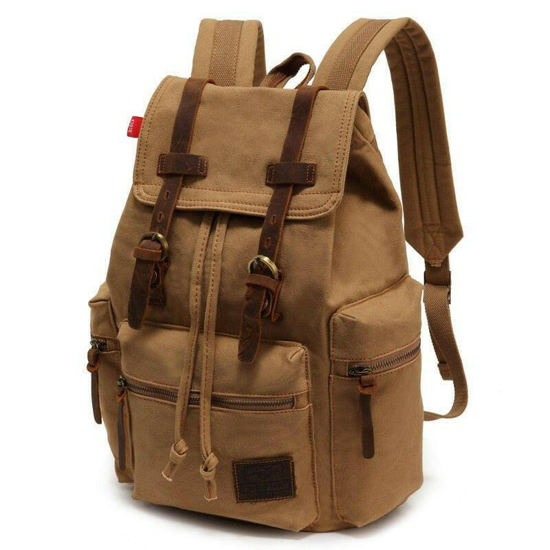 Scione Vintage Travel Backpacks Men Fashion Canvas School Laptop Drawstring Bagpack Large Capacity Retro Teenager Shoulder Bags.