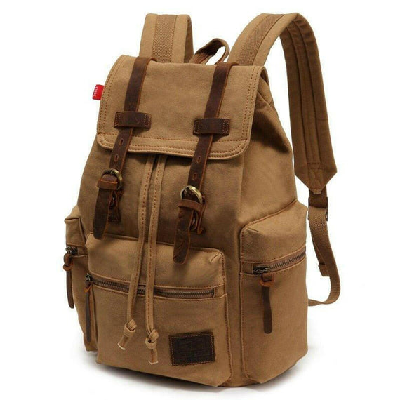 Scione Vintage Travel Backpacks Men Fashion Canvas School Laptop Drawstring Bagpack Large Capacity Retro Teenager Shoulder Bags.