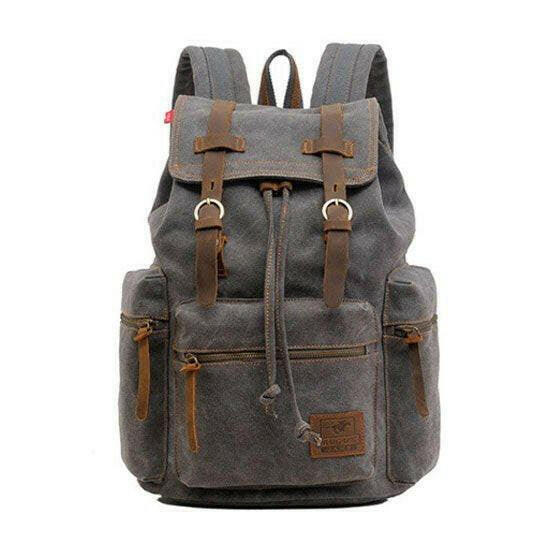 Scione Vintage Travel Backpacks Men Fashion Canvas School Laptop Drawstring Bagpack Large Capacity Retro Teenager Shoulder Bags.