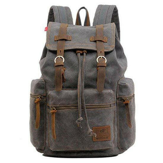 Scione Vintage Travel Backpacks Men Fashion Canvas School Laptop Drawstring Bagpack Large Capacity Retro Teenager Shoulder Bags.