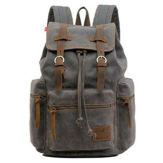 Scione Vintage Travel Backpacks Men Fashion Canvas School Laptop Drawstring Bagpack Large Capacity Retro Teenager Shoulder Bags.