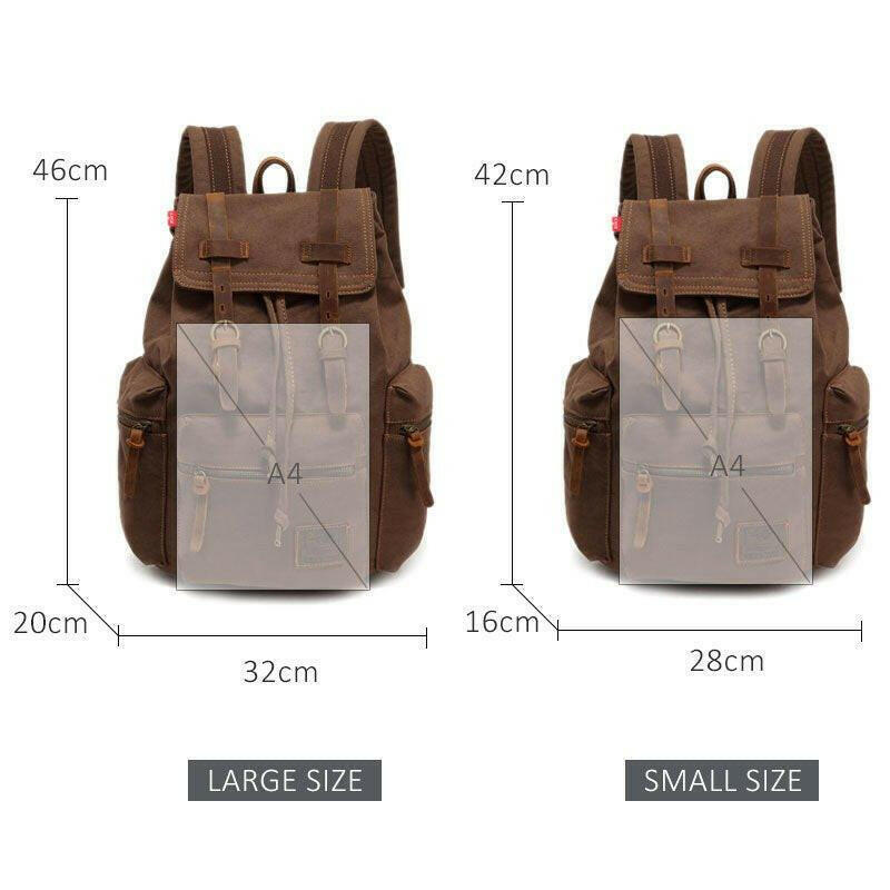 Scione Vintage Travel Backpacks Men Fashion Canvas School Laptop Drawstring Bagpack Large Capacity Retro Teenager Shoulder Bags.