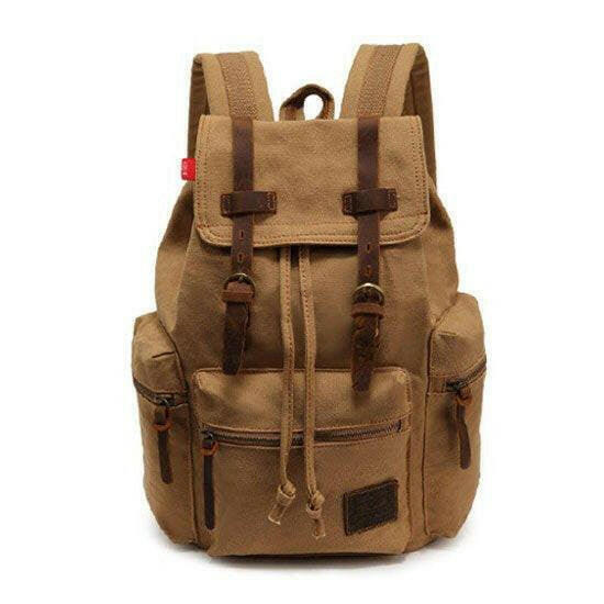 Scione Vintage Travel Backpacks Men Fashion Canvas School Laptop Drawstring Bagpack Large Capacity Retro Teenager Shoulder Bags.