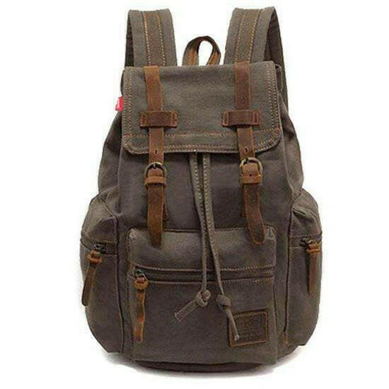 Scione Vintage Travel Backpacks Men Fashion Canvas School Laptop Drawstring Bagpack Large Capacity Retro Teenager Shoulder Bags.
