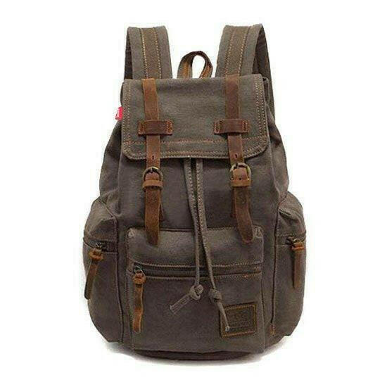 Scione Vintage Travel Backpacks Men Fashion Canvas School Laptop Drawstring Bagpack Large Capacity Retro Teenager Shoulder Bags.