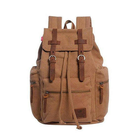 Scione Vintage Travel Backpacks Men Fashion Canvas School Laptop Drawstring Bagpack Large Capacity Retro Teenager Shoulder Bags.