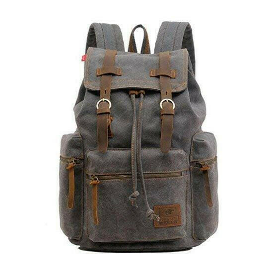Scione Vintage Travel Backpacks Men Fashion Canvas School Laptop Drawstring Bagpack Large Capacity Retro Teenager Shoulder Bags.