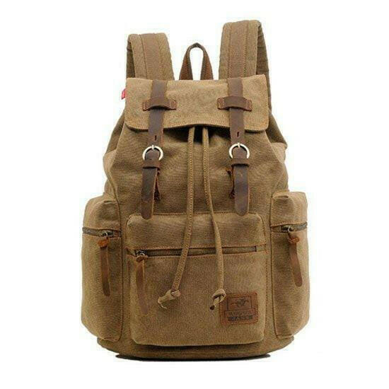 Scione Vintage Travel Backpacks Men Fashion Canvas School Laptop Drawstring Bagpack Large Capacity Retro Teenager Shoulder Bags.