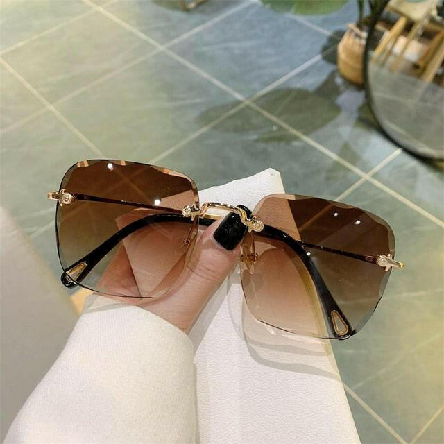 Vintage Clip Frameless UV Sunglasses.