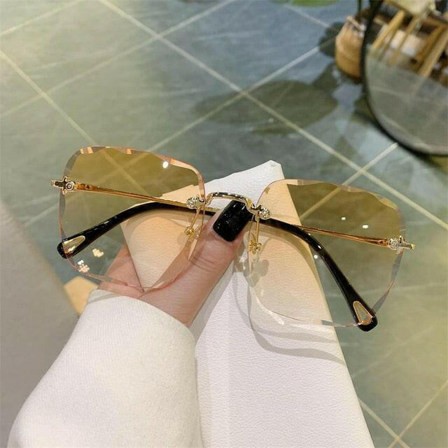 Vintage Clip Frameless UV Sunglasses.
